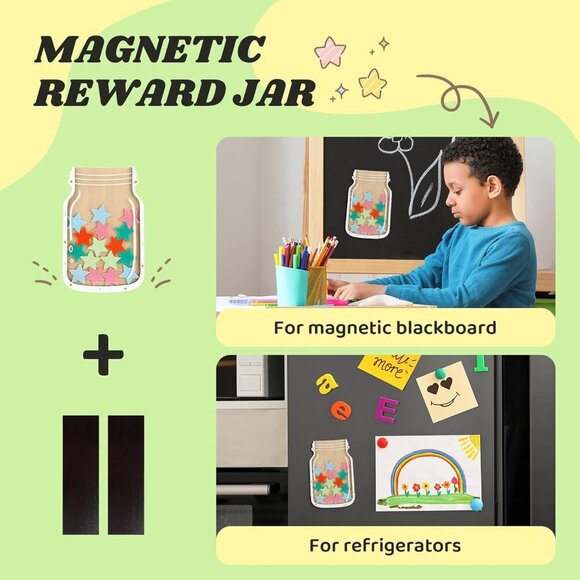 Reward Jar Magnetic, Star Jar Reward System Magnetic Reward Jar for Classroom Bo - Picture 4 of 7